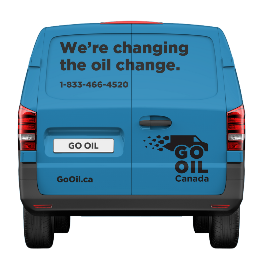 back  of Blue Go Oil service van
